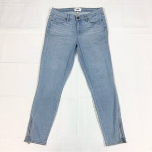 Paige Womens 31x27 Verdugo Crop Zip Ankle Skinny Jeans USA Mid Rise Light Wash